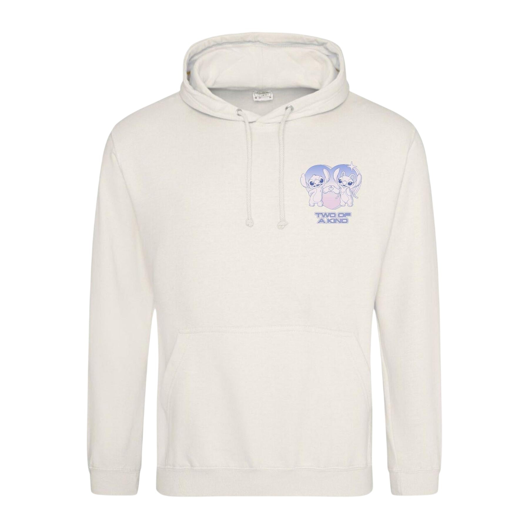 White - Front - Lilo & Stitch Unisex Adult Two Of A Kind Stitch & Angel Hoodie