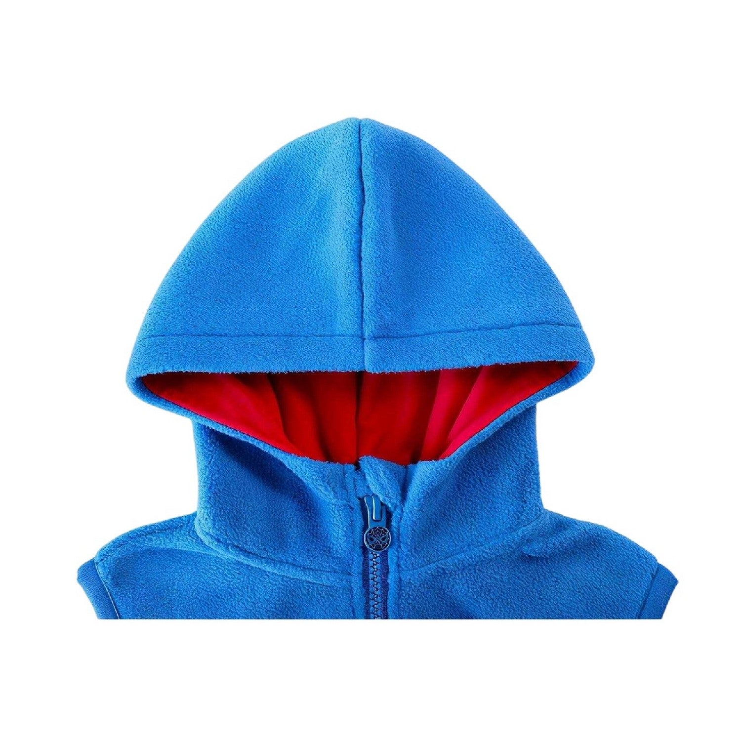 Blue-Red - Side - Spider-Man Childrens-Kids Fleece Hooded Gilet
