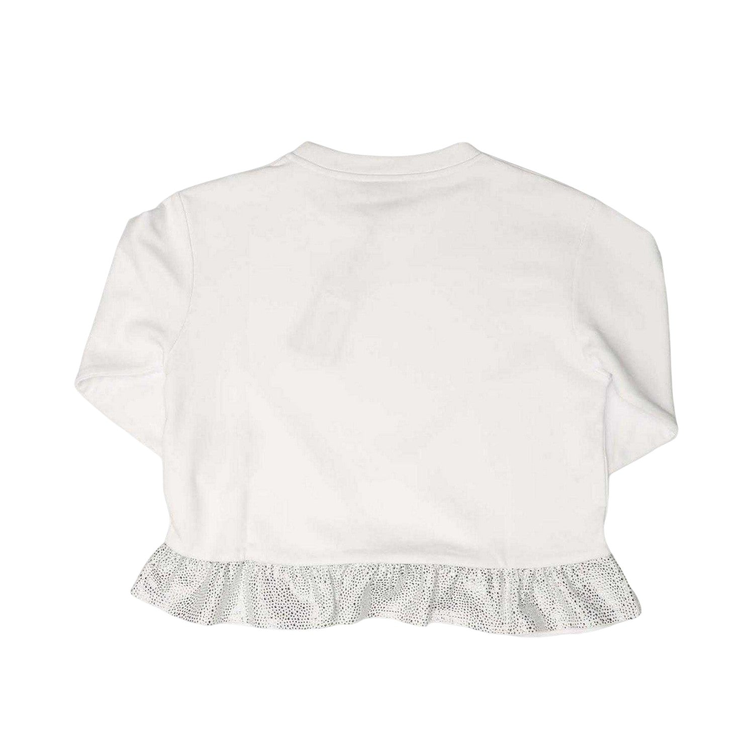 White - Back - Emporio Armani Girls Ruffled Sweatshirt