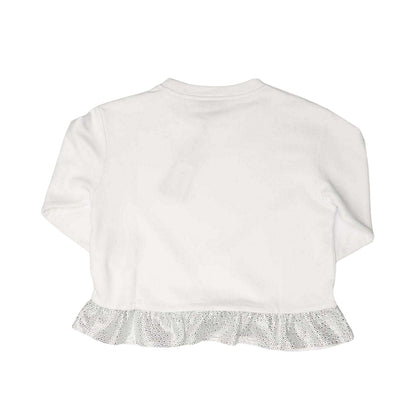 White - Back - Emporio Armani Girls Ruffled Sweatshirt