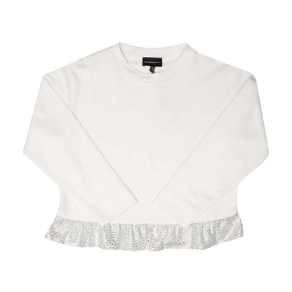 White - Front - Emporio Armani Girls Ruffled Sweatshirt