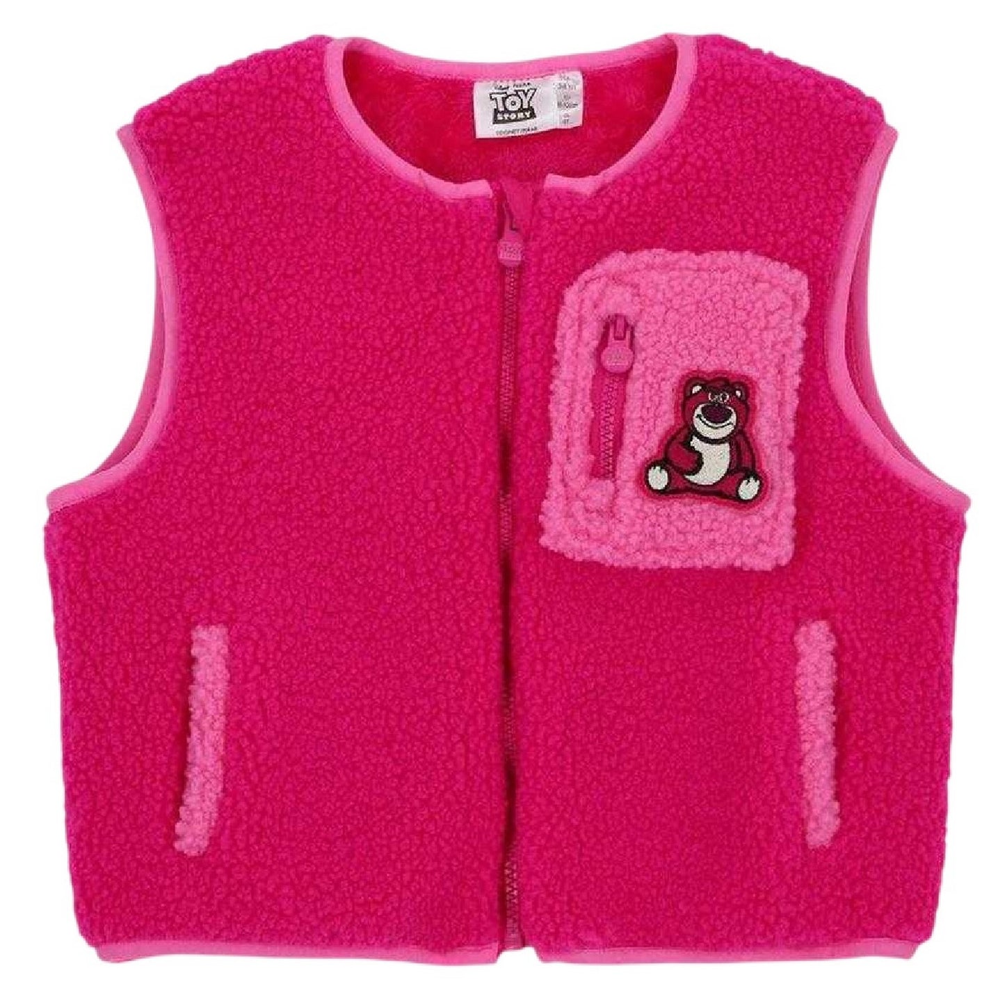 Pink - Front - Toy Story 3 Childrens-Kids Lotso Fleece Zip Pocket Gilet