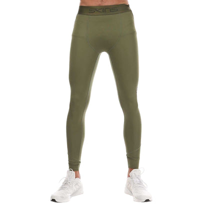 Khaki Green - Front - Skins Mens Series-2 Long Leggings