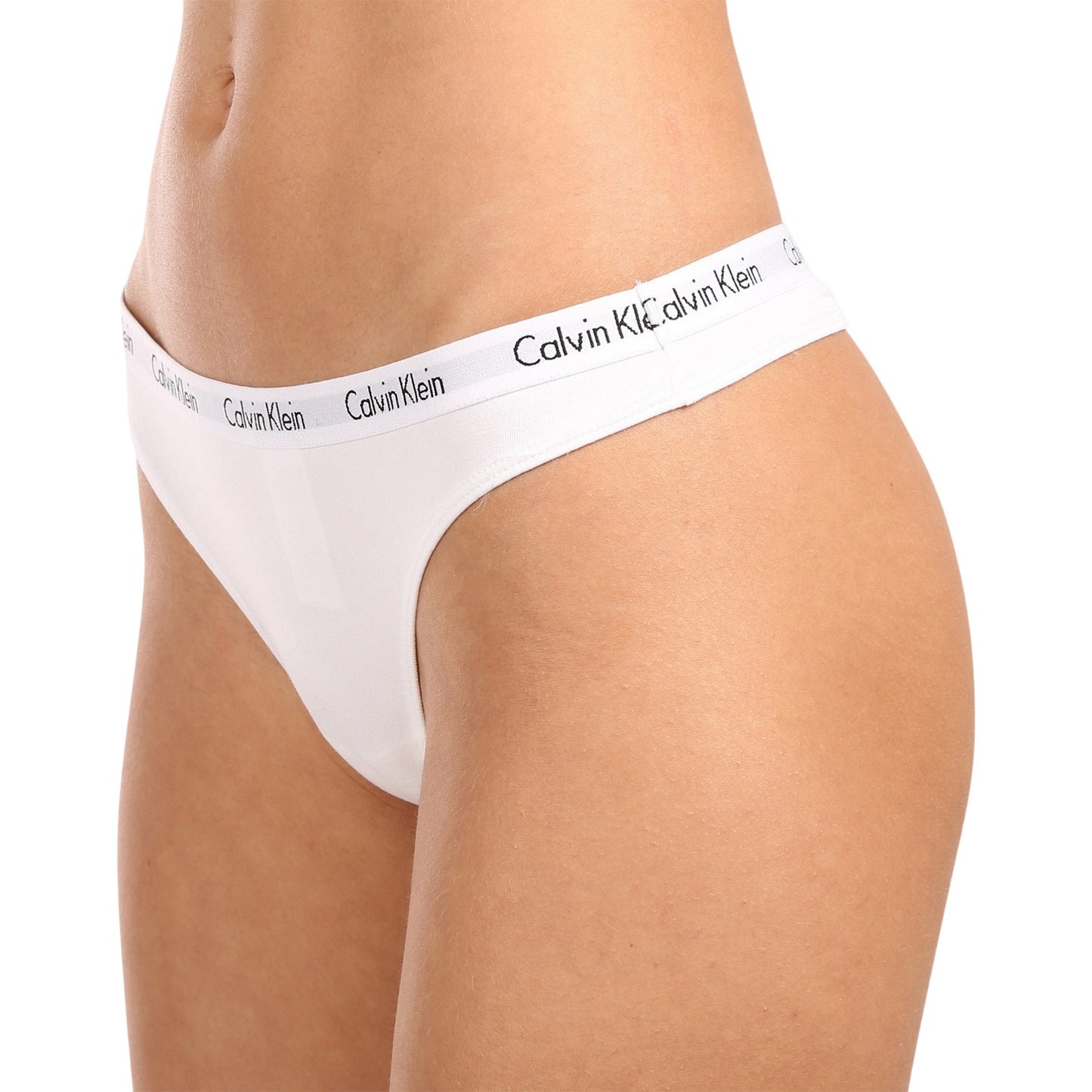 Black-White - Back - Calvin Klein Womens-Ladies Branded Thong (Pack of 3)