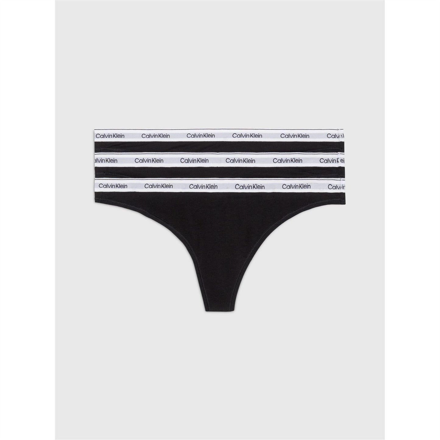 Black - Front - Calvin Klein Womens-Ladies Branded Thong (Pack of 3)