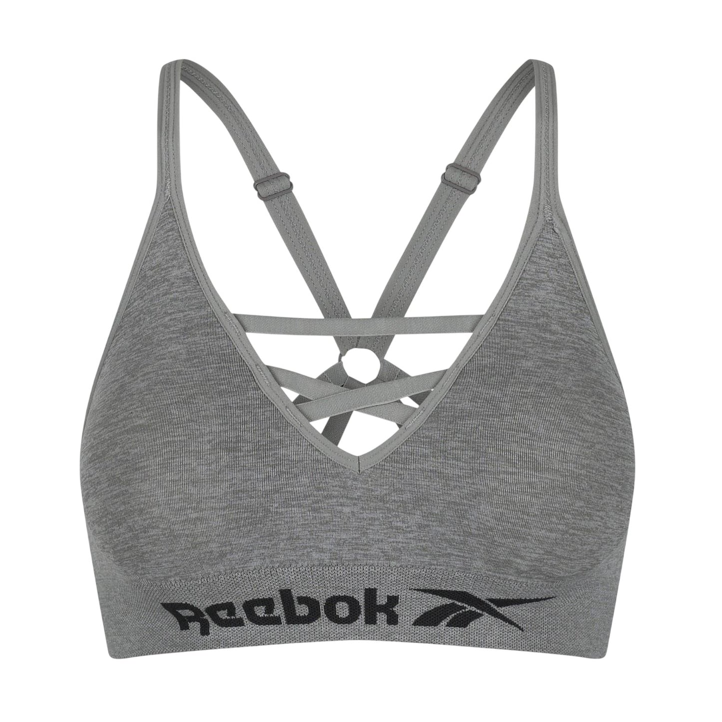 Grey Marl - Front - Reebok Womens-Ladies Maryna Seamless Sports Bra