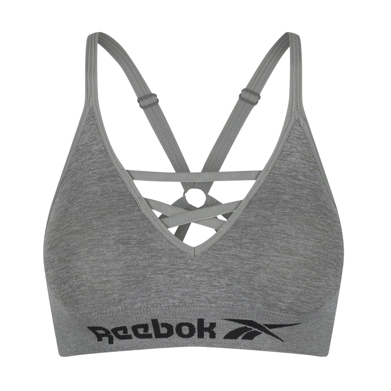 Grey Marl - Front - Reebok Womens-Ladies Maryna Seamless Sports Bra