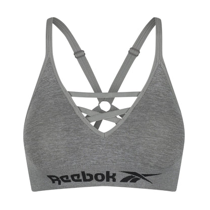 Grey Marl - Front - Reebok Womens-Ladies Maryna Seamless Sports Bra
