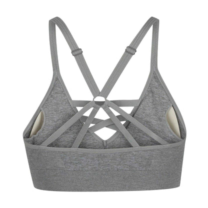 Grey Marl - Back - Reebok Womens-Ladies Maryna Seamless Sports Bra