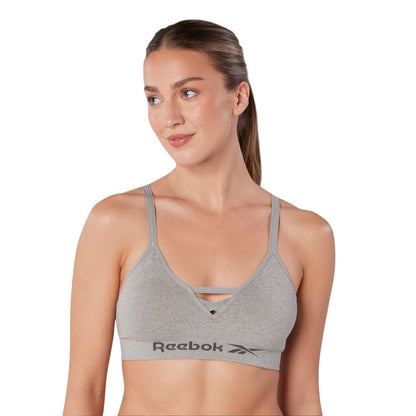 Grey Marl - Side - Reebok Womens-Ladies Maryna Seamless Sports Bra