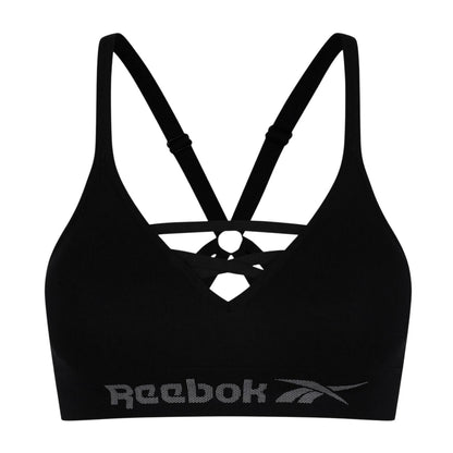 Black - Front - Reebok Womens-Ladies Maryna Seamless Sports Bra