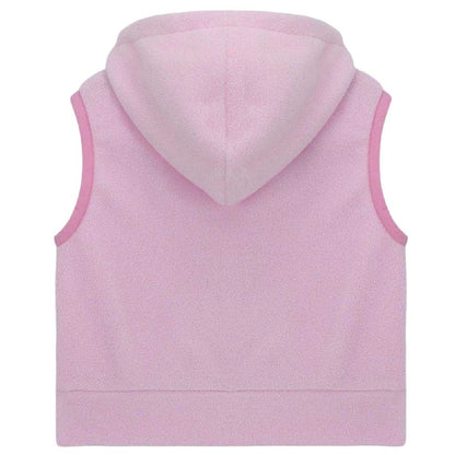 Pink - Back - Disney Childrens-Kids Minnie Mouse Fleece Hooded Gilet