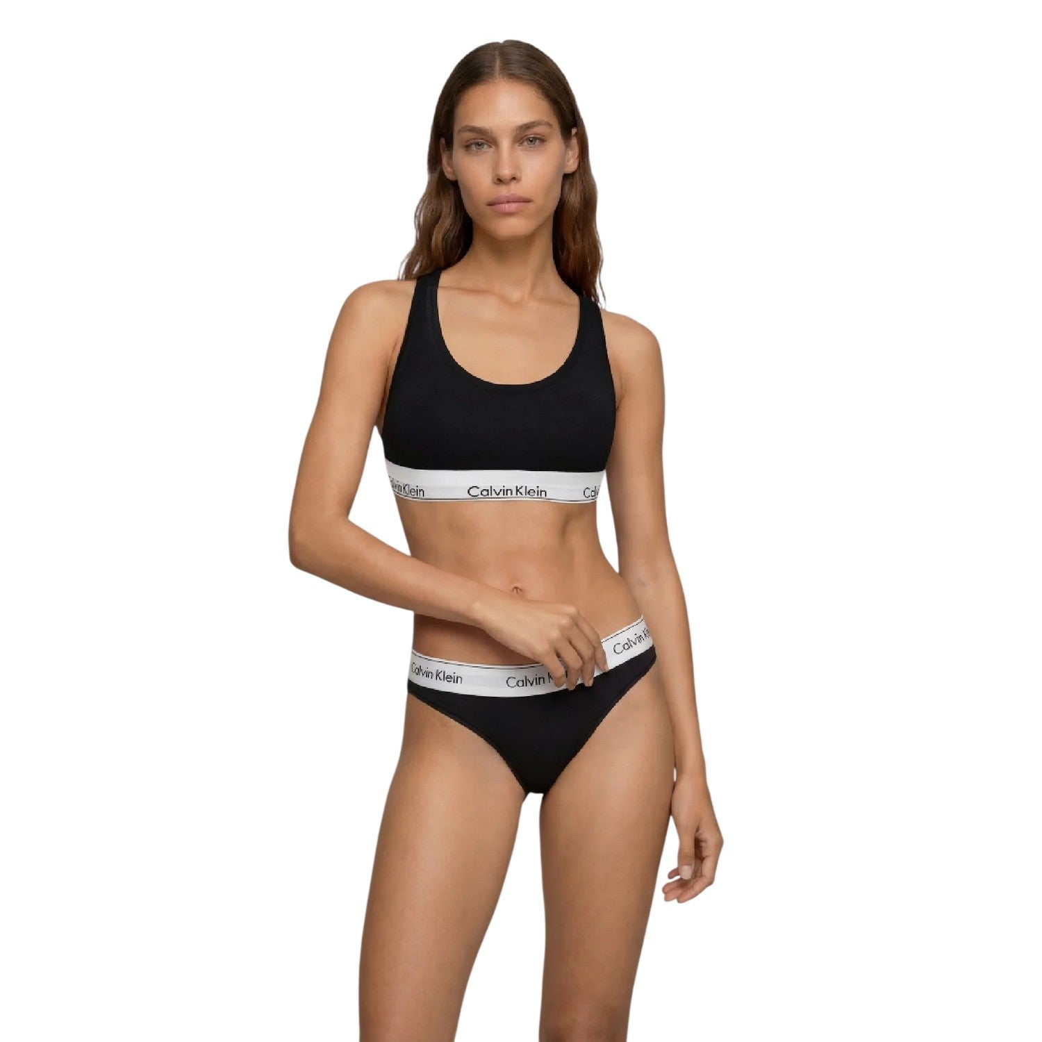 Black-Blue - Back - Calvin Klein Womens-Ladies Triangle Non-Wired Bralette (Pack of 2)