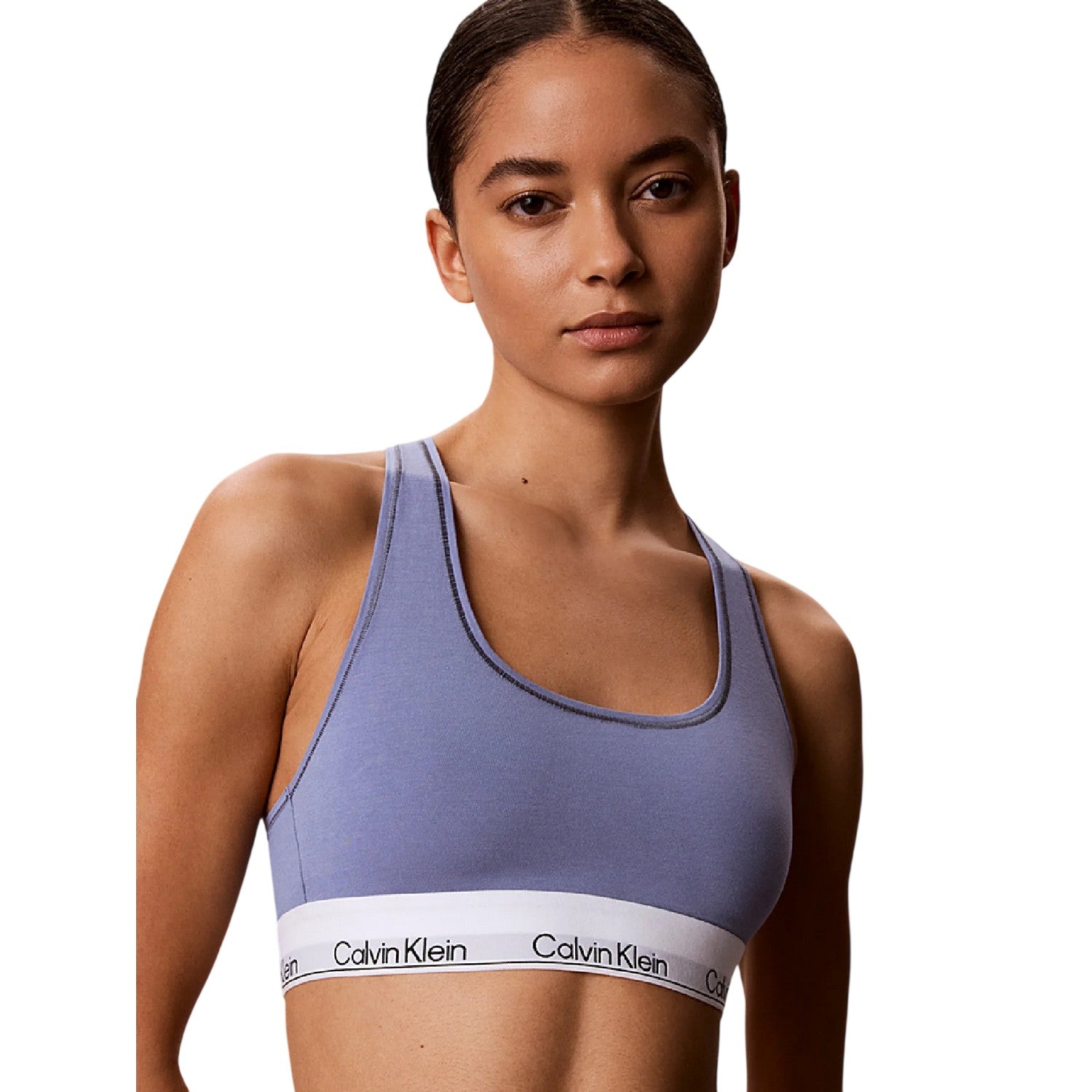 Black-Blue - Side - Calvin Klein Womens-Ladies Triangle Non-Wired Bralette (Pack of 2)