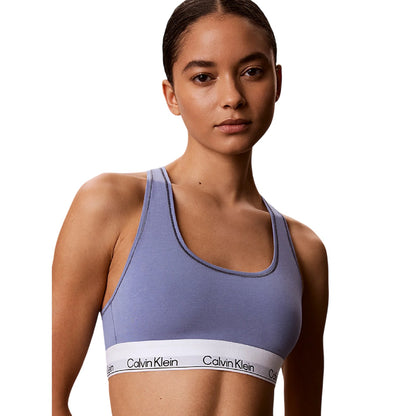 Black-Blue - Side - Calvin Klein Womens-Ladies Triangle Non-Wired Bralette (Pack of 2)