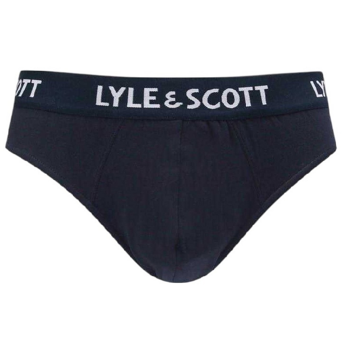 Grey-White-Black - Back - Lyle & Scott Mens Branded Tape Briefs (Pack of 3)