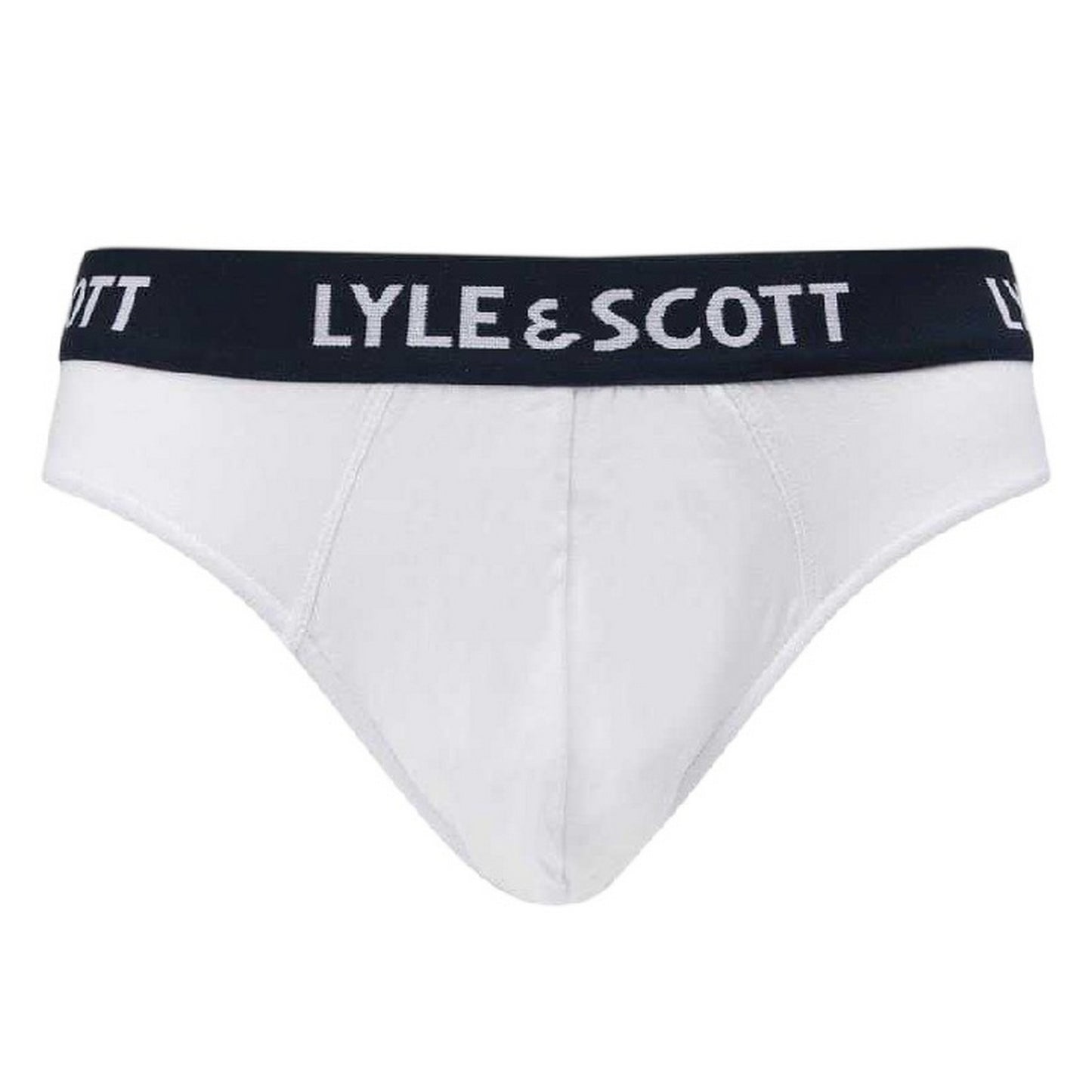 Grey-White-Black - Side - Lyle & Scott Mens Branded Tape Briefs (Pack of 3)