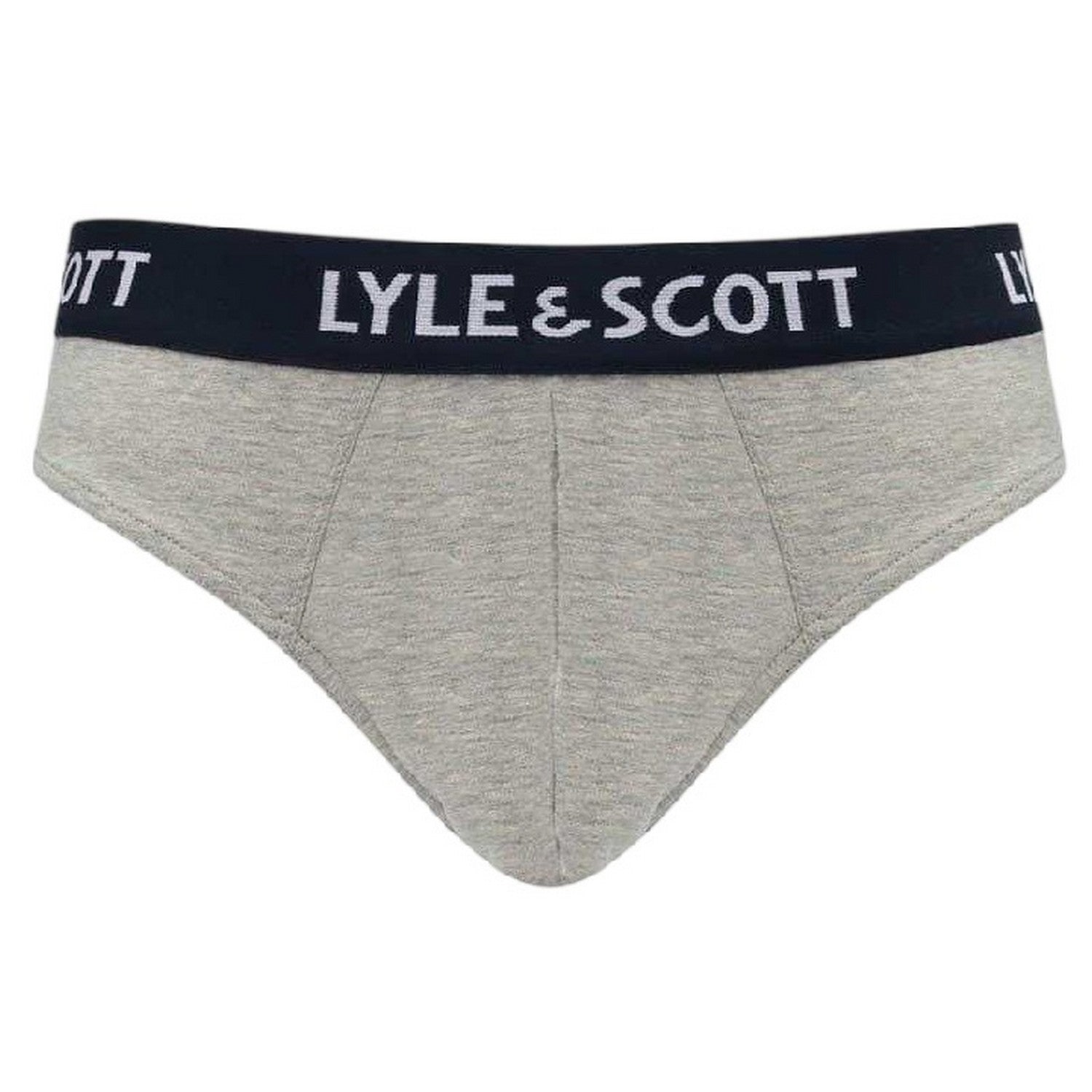 Grey-White-Black - Lifestyle - Lyle & Scott Mens Branded Tape Briefs (Pack of 3)