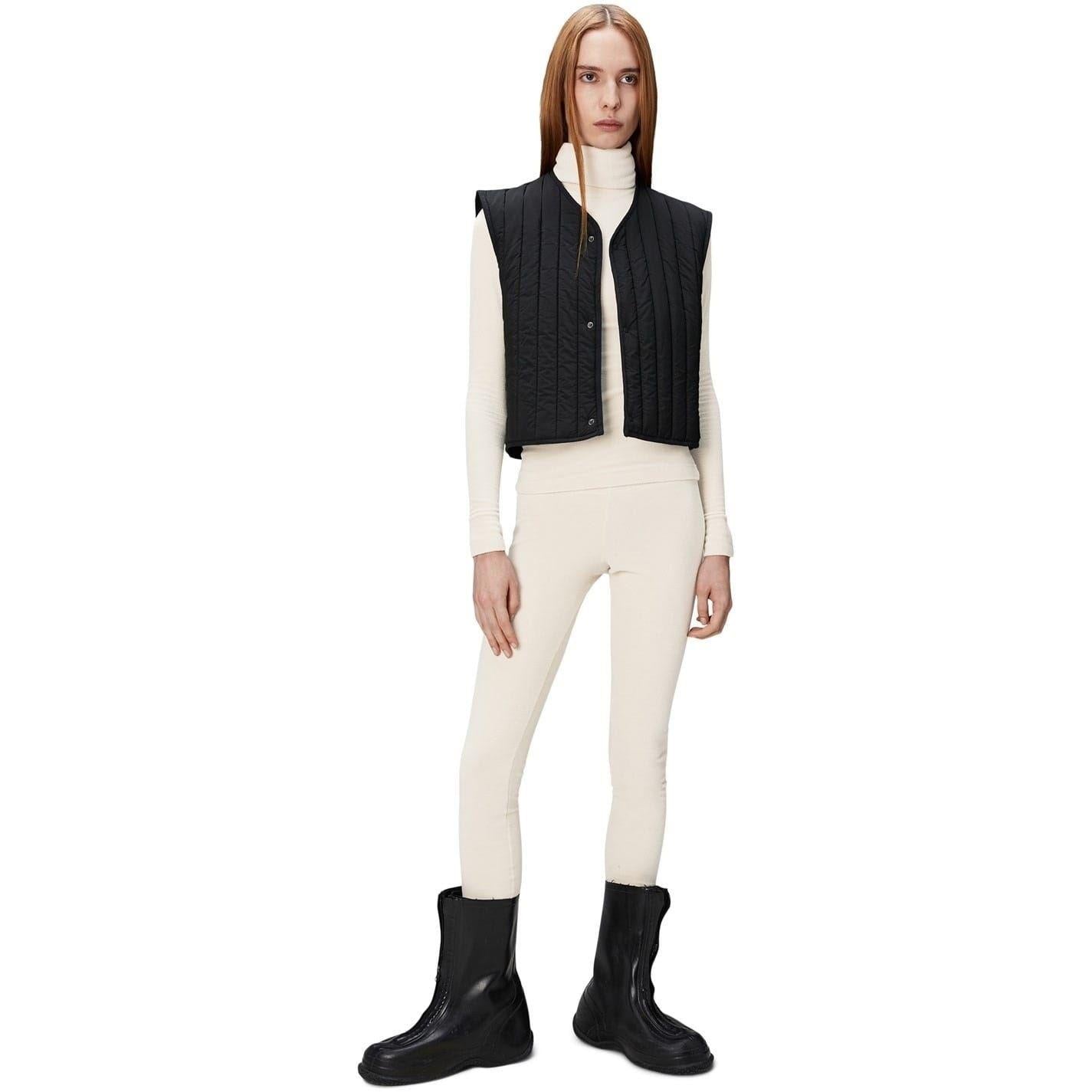 Black - Side - Rains Mens Banja Liner Quilted Gilet