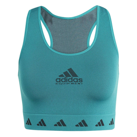 Green - Front - Adidas Womens-Ladies Originals Logo Sports Bra