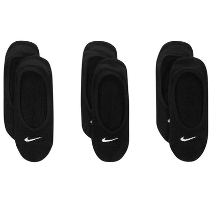 Black-White - Back - Nike Womens-Ladies Swoosh No-Show Socks (Pack of 3)