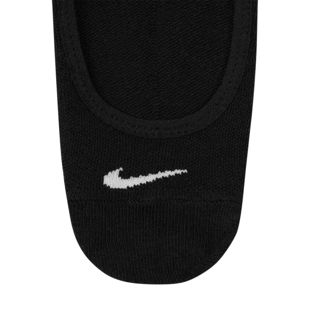 Black-White - Side - Nike Womens-Ladies Swoosh No-Show Socks (Pack of 3)