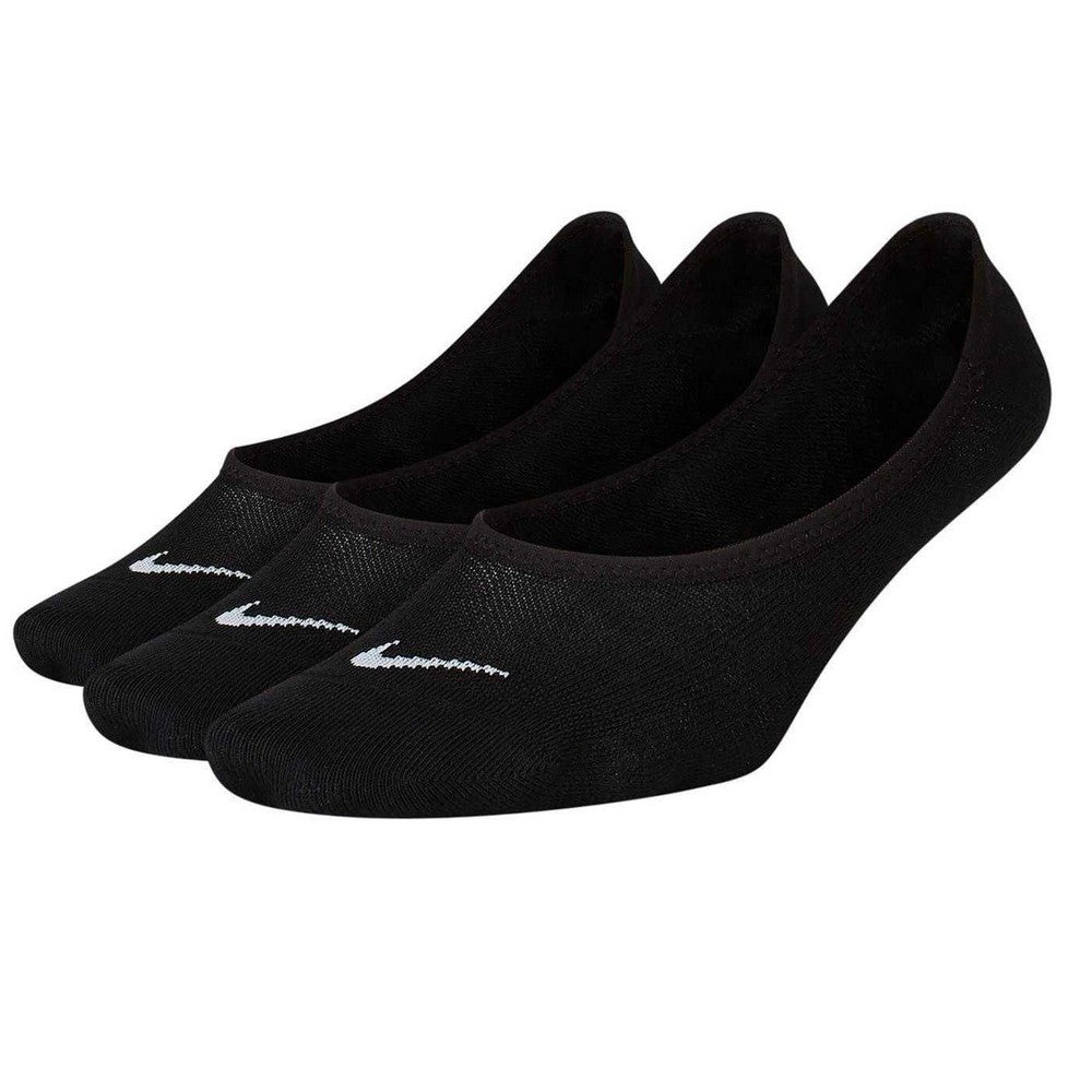 Black-White - Front - Nike Womens-Ladies Swoosh No-Show Socks (Pack of 3)
