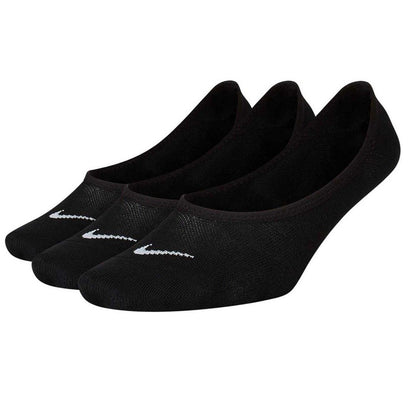 Black-White - Front - Nike Womens-Ladies Swoosh No-Show Socks (Pack of 3)