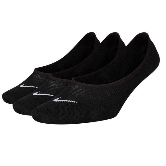 Black-White - Front - Nike Womens-Ladies Swoosh No-Show Socks (Pack of 3)