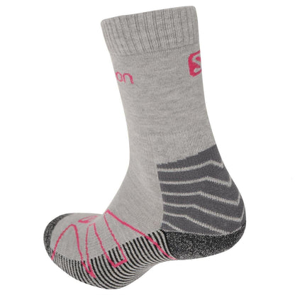 Grey-Fuchsia - Back - Salomon Womens-Ladies Lightweight Socks (Pack of 2)