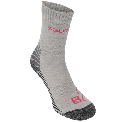 Grey-Fuchsia - Front - Salomon Womens-Ladies Lightweight Socks (Pack of 2)
