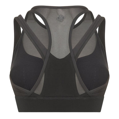 Black - Back - Skins Womens-Ladies A400 Empire Compression Sports Bra