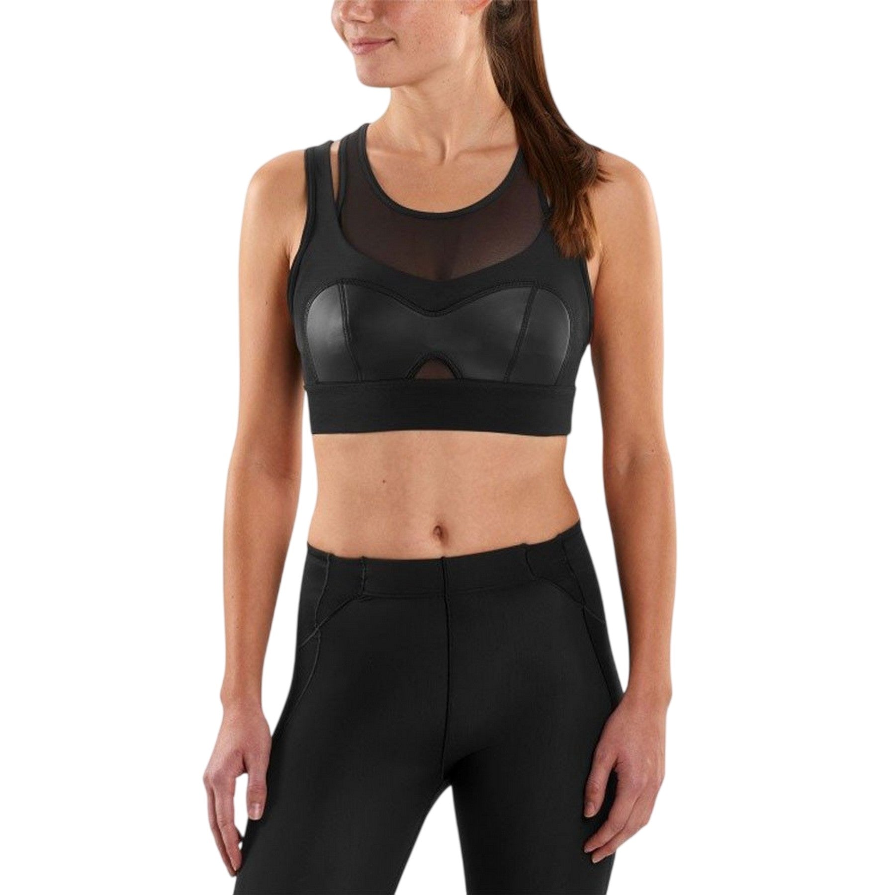 Black - Lifestyle - Skins Womens-Ladies A400 Empire Compression Sports Bra