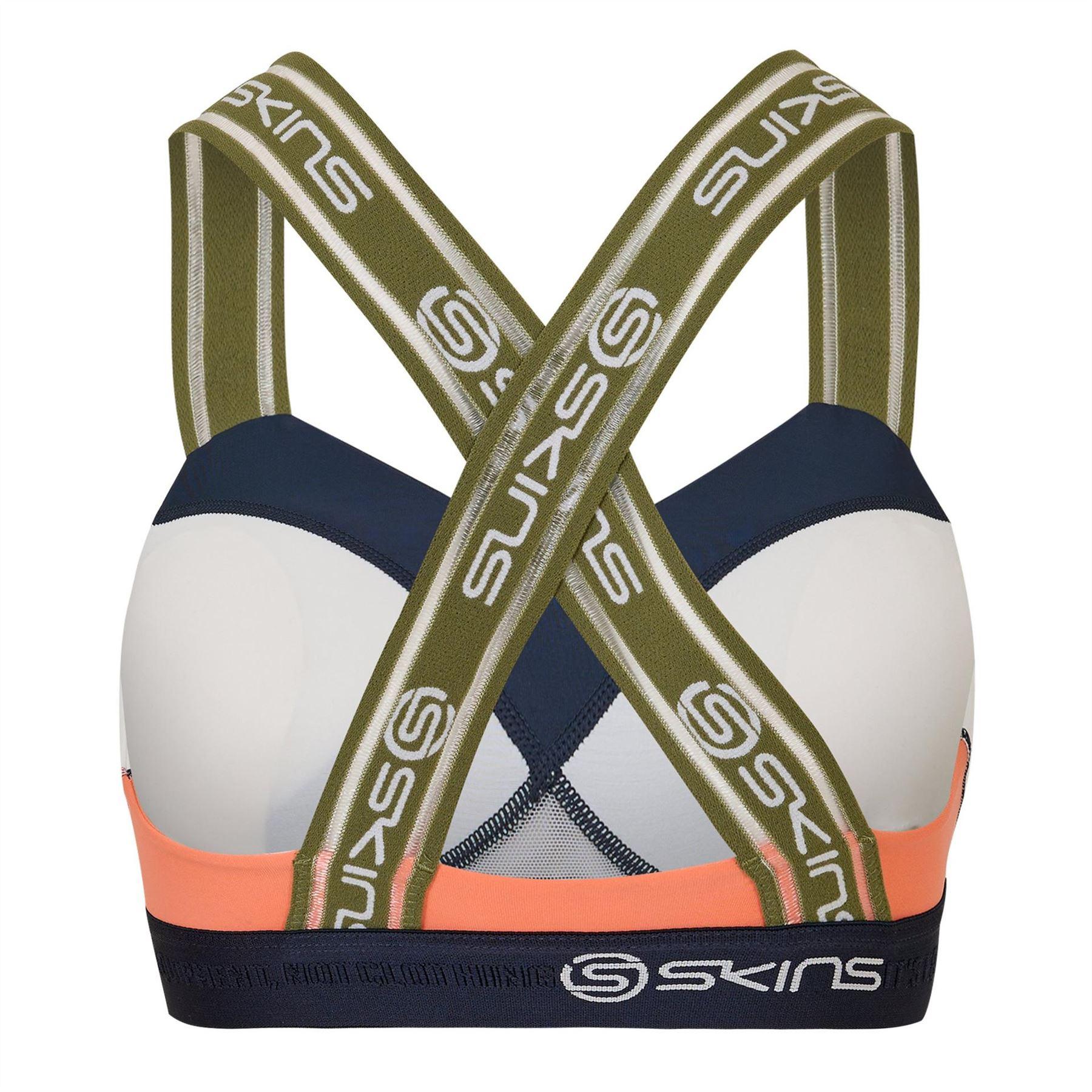 Grey-Blue - Back - Skins Womens-Ladies Dnamic Speed Sports Bra