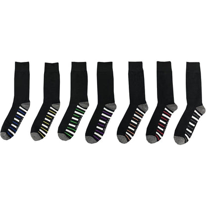 Black-Grey - Front - Firetrap Mens Striped Ankle Socks (Pack of 7)