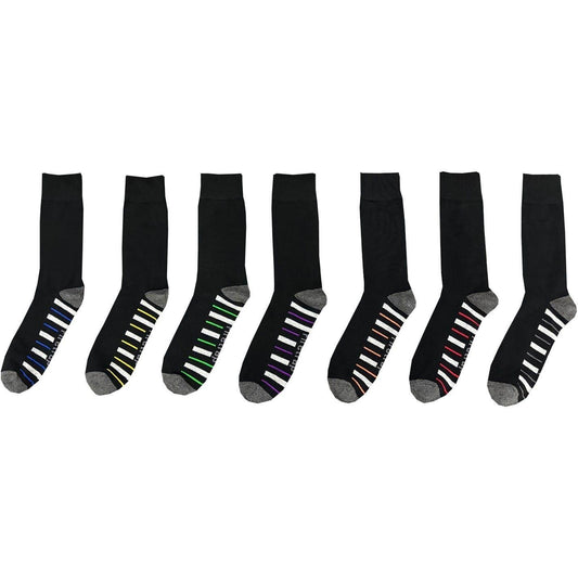 Black-Grey - Front - Firetrap Mens Striped Ankle Socks (Pack of 7)
