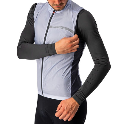 Silver - Side - Castelli Mens Squadra Reflective Cycling Gilet