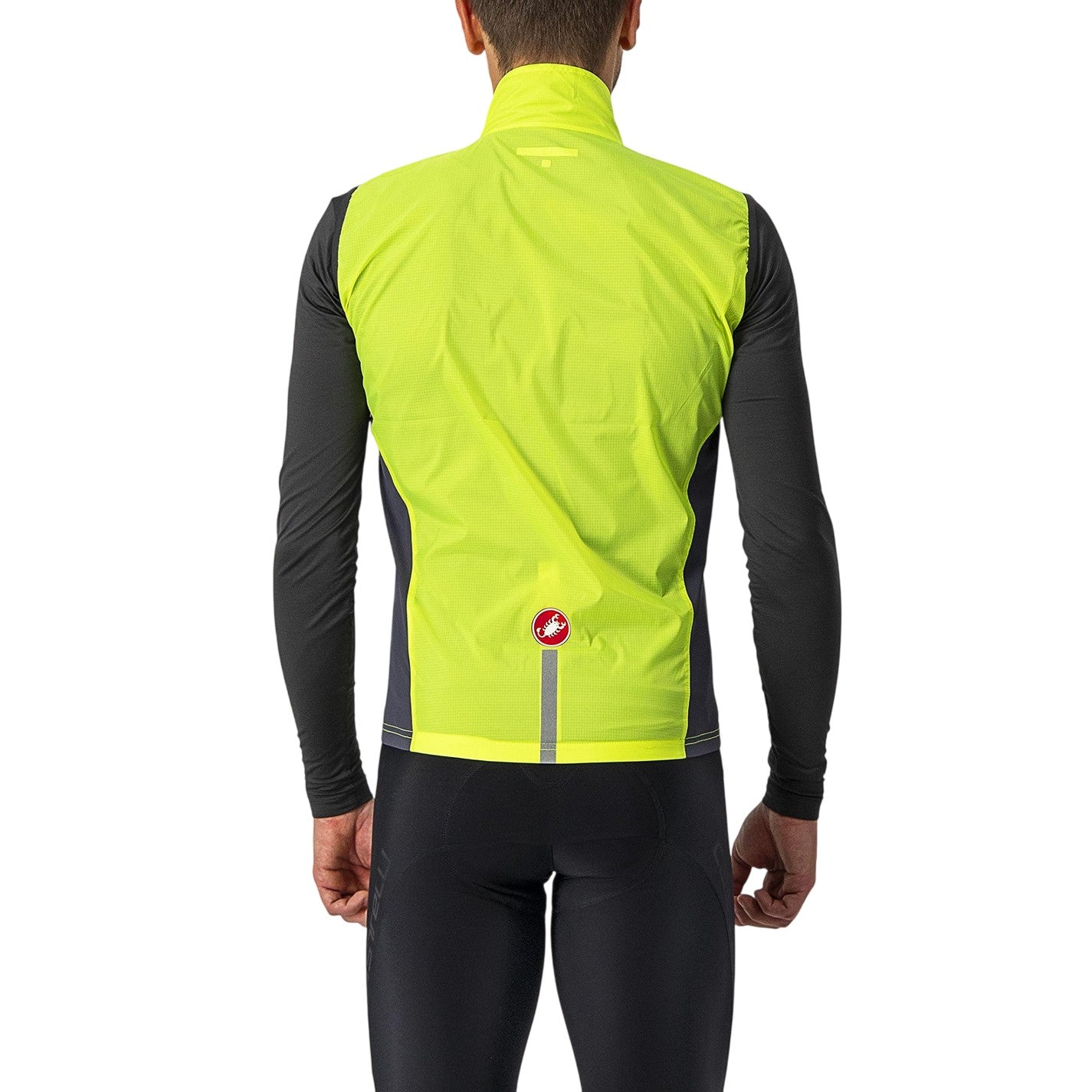 Fluorescent Yellow - Back - Castelli Mens Squadra Reflective Cycling Gilet