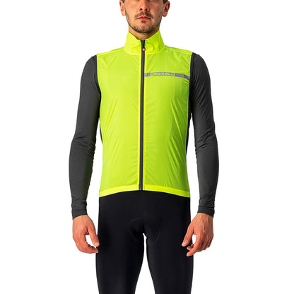 Fluorescent Yellow - Side - Castelli Mens Squadra Reflective Cycling Gilet
