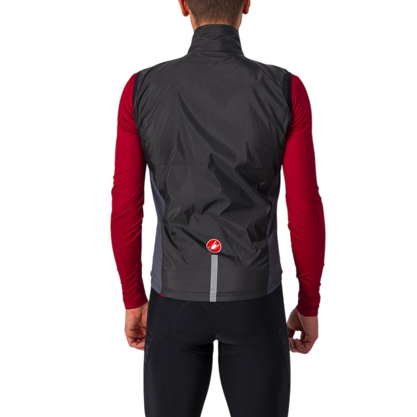 Light Black - Back - Castelli Mens Squadra Reflective Cycling Gilet