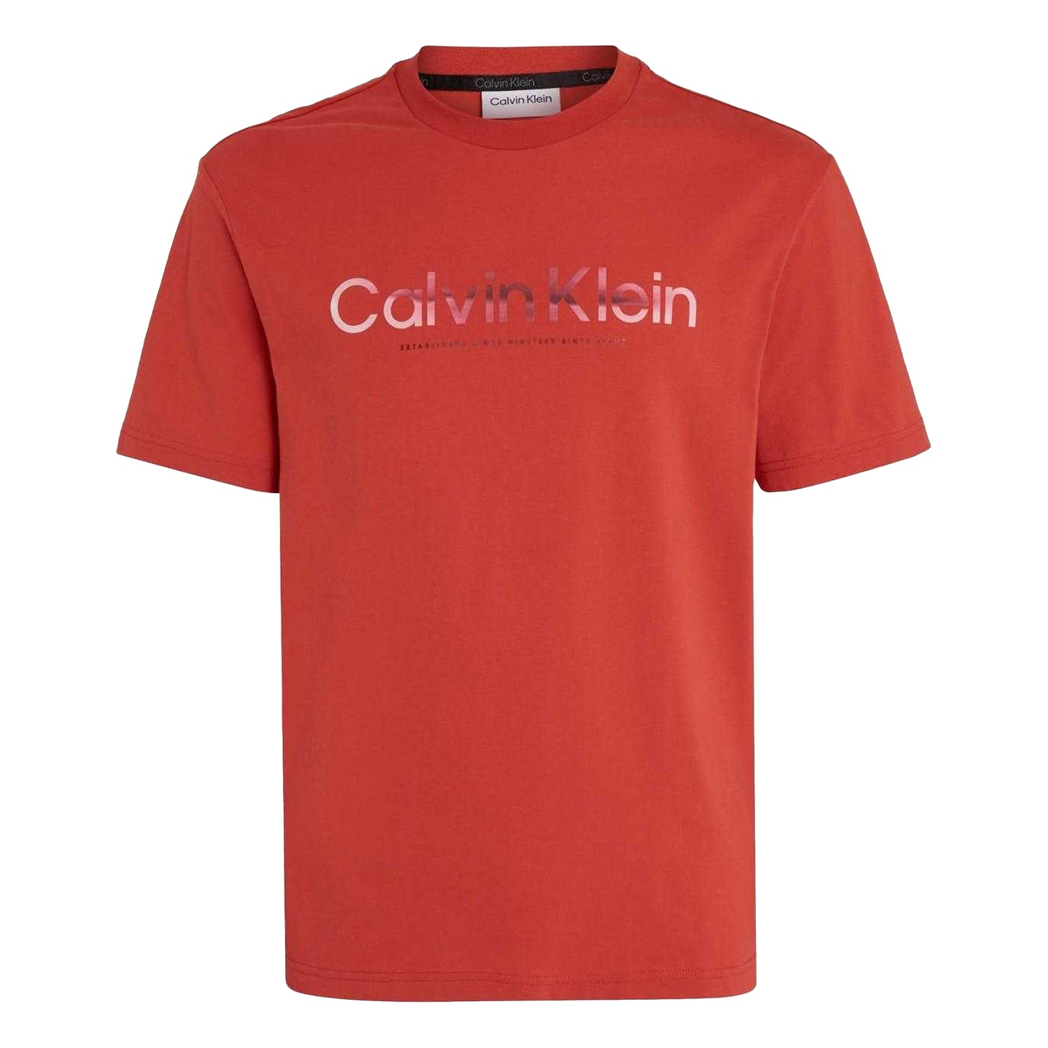 Red - Front - Calvin Klein Mens Diffused Logo T-Shirt