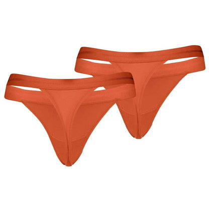 Flame Orange - Back - Puma Womens-Ladies Plain Tanga (Pack of 2)
