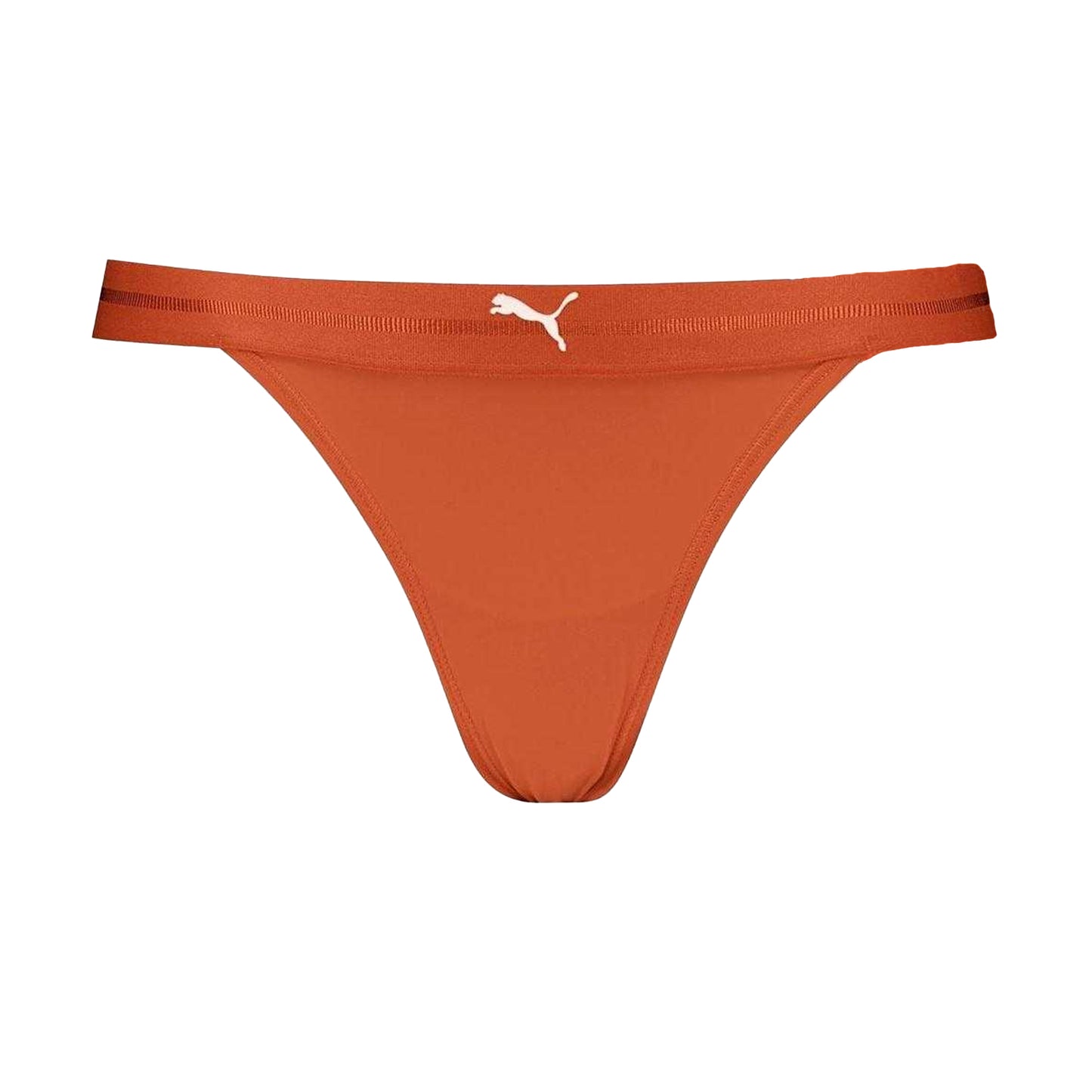 Flame Orange - Side - Puma Womens-Ladies Plain Tanga (Pack of 2)