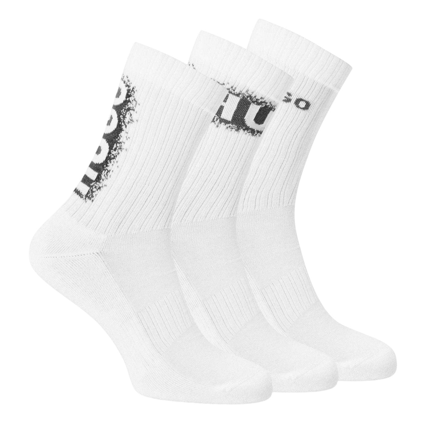 White - Front - Hugo Mens Logo Ankle Socks (Pack of 3)