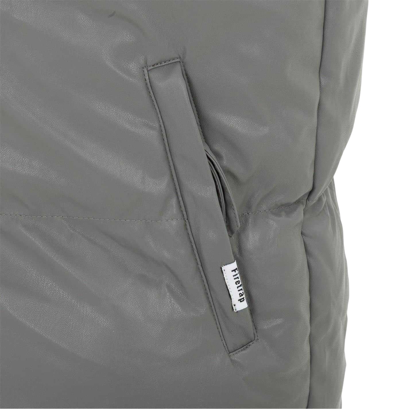 Dark Grey - Lifestyle - Firetrap Mens PU Padded Gilet