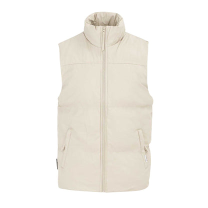 White - Front - Firetrap Mens PU Padded Gilet