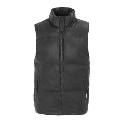 Black - Front - Firetrap Mens PU Padded Gilet