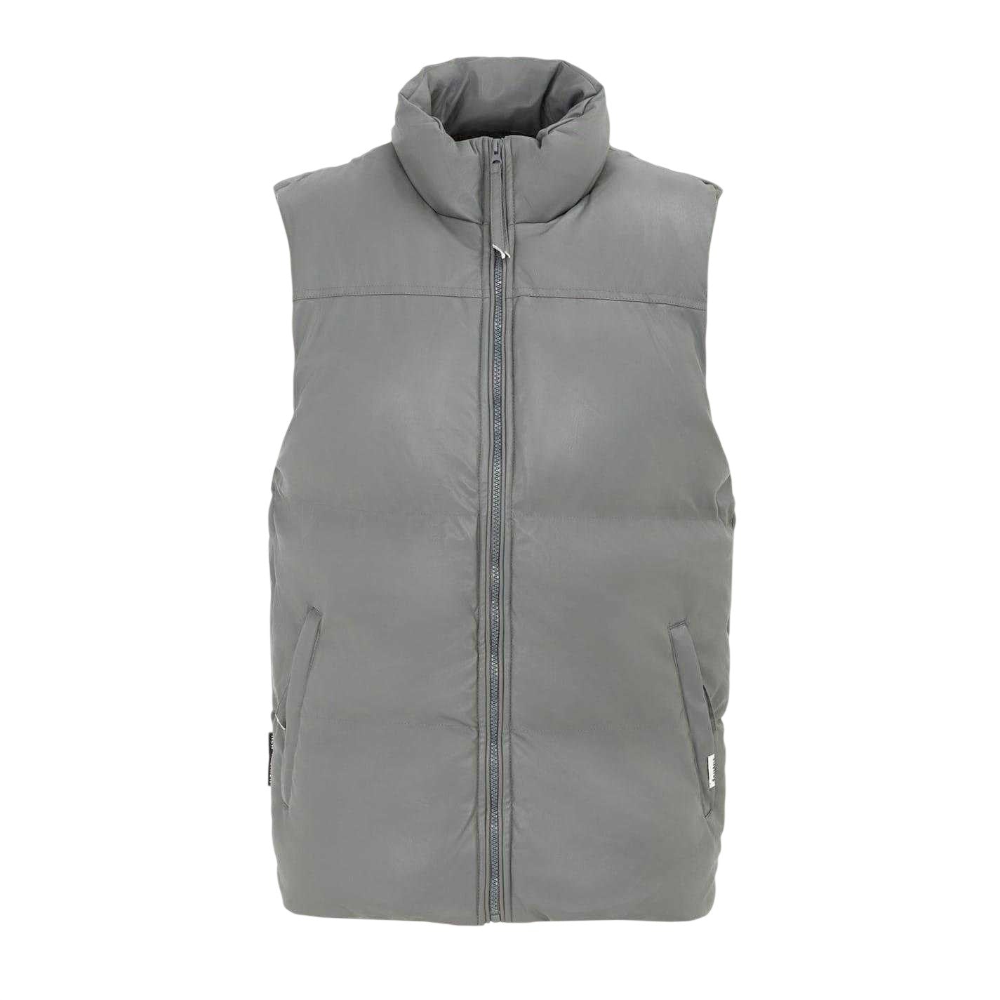 Dark Grey - Front - Firetrap Mens PU Padded Gilet
