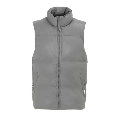 Dark Grey - Front - Firetrap Mens PU Padded Gilet