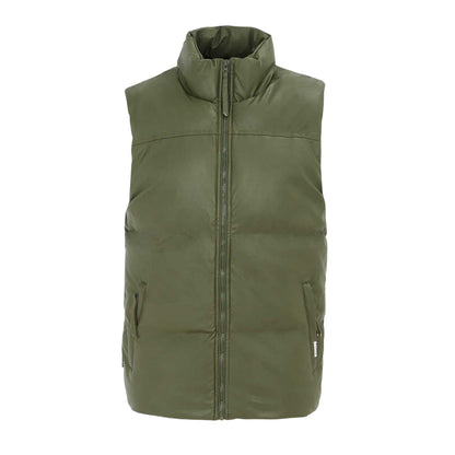 Army Green - Front - Firetrap Mens PU Padded Gilet